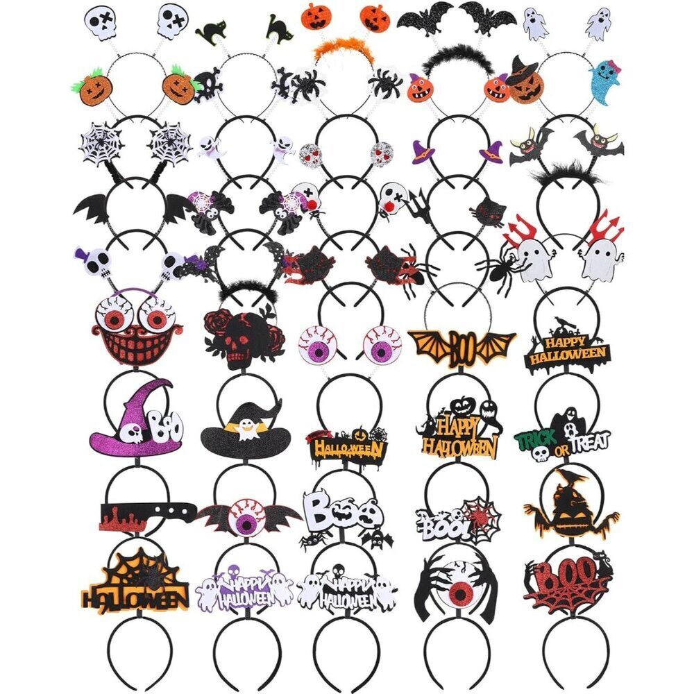 45 pcs Halloween Headbands Set Women Men Costume Accessories Party Decor